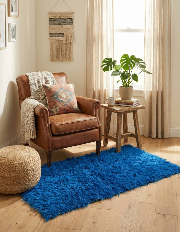 Detail image of 2' x 4'  Hand Knotted Moroccan Wool Runner Rug