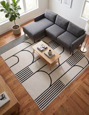 10' x 10' Easy-Clean Modern Indoor / Outdoor Square Rug