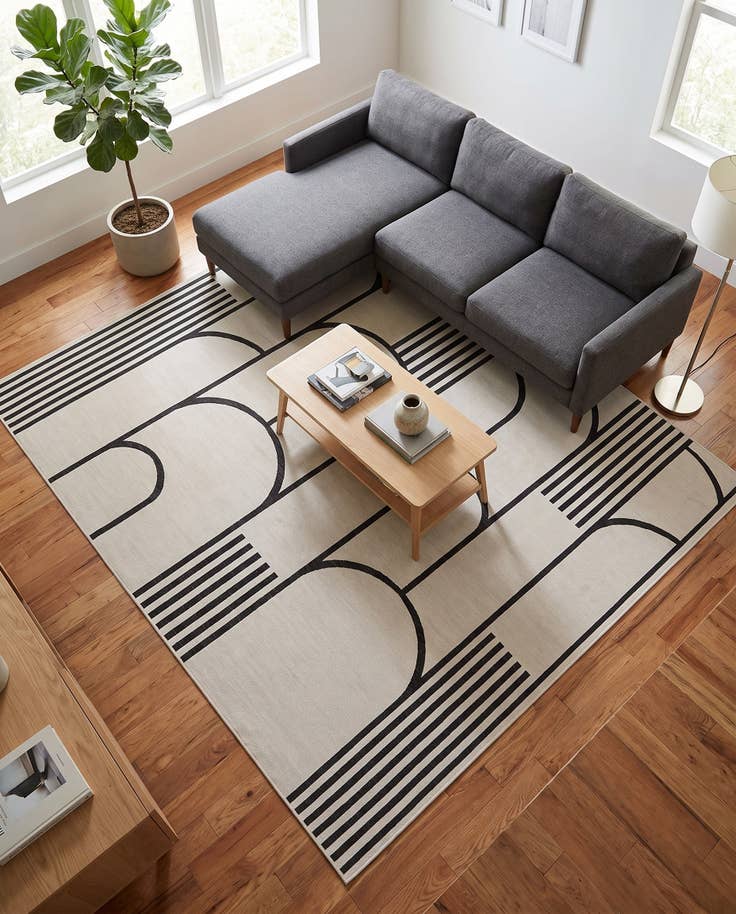 Detail image of 10' x 10' Easy-Clean Modern Indoor / Outdoor Square Rug