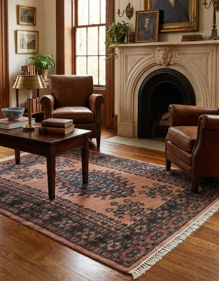 Detail image of  3' 4 x 5' 2  Hand Knotted Bokhara Oriental Wool Rug