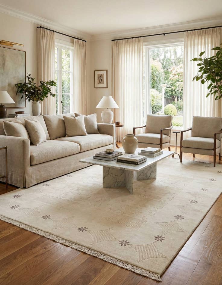 Detail image of  7' x 9' 9  Hand Knotted Darya Wool Rug