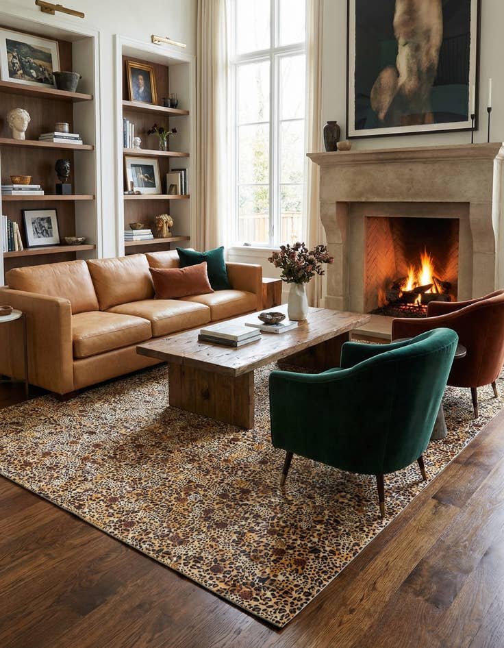 Detail image of  7' 11 x 9' 11 Cowhide Stocks Rug