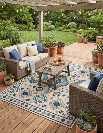 7' 10 x 10' Easy-Clean Baja Indoor / Outdoor Rug