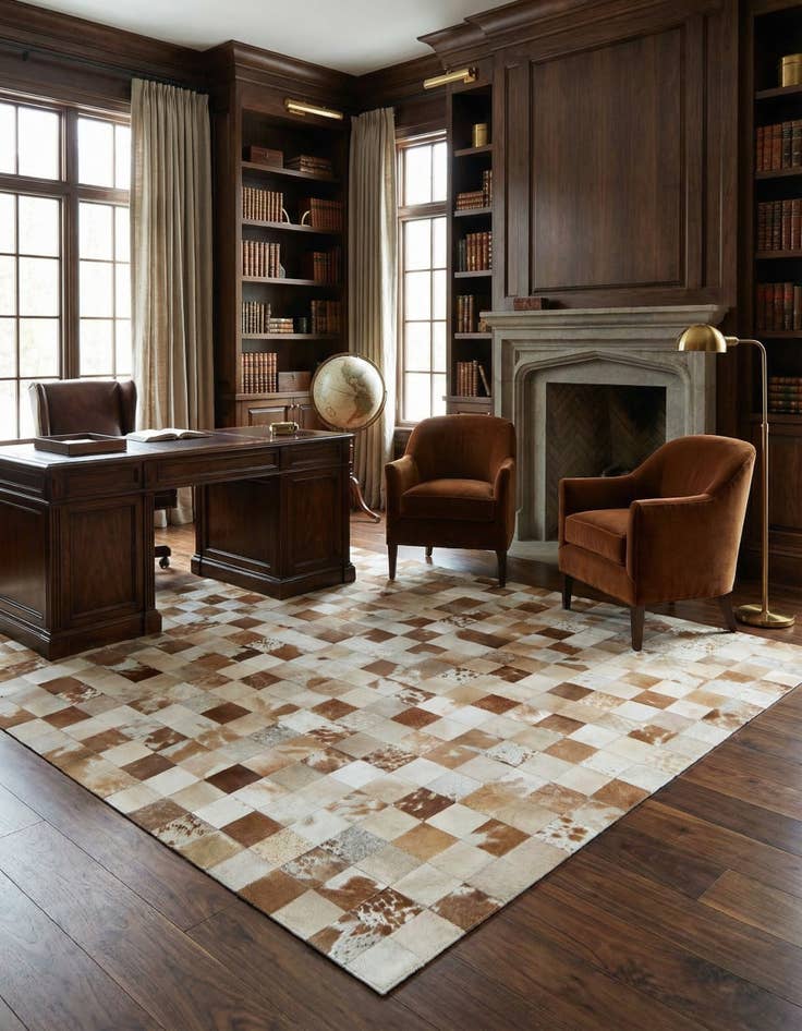 Detail image of  8' 2 x 10' Cowhide - Patchwork Rug