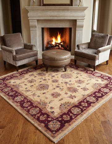 6' 8 x 6' 9 Hand Knotted Ziegler Square Rug
