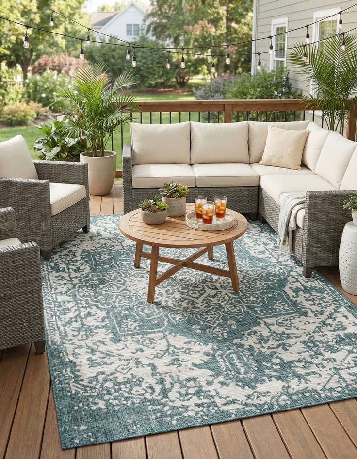 Detail image of 7' x 10' Easy-Clean Jill Zarin Dubai Indoor / Outdoor Rug