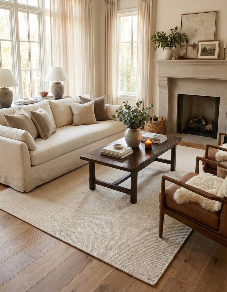 Detail image of 6' 1 x 9'  Hand Woven Jill Zarin English Manor Farmhouse Wool Rug