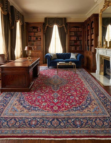9' 11 x 13' 2 Hand Knotted Kashmar Persian Wool Rug