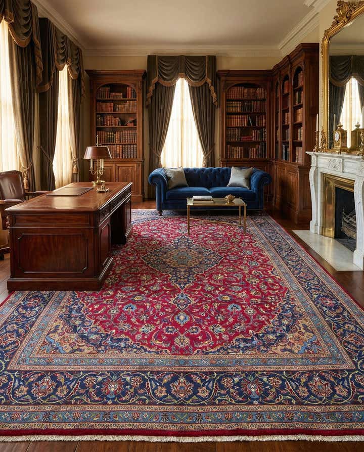 9' 11 x 13' 2 Hand Knotted Kashmar Persian Wool Rug