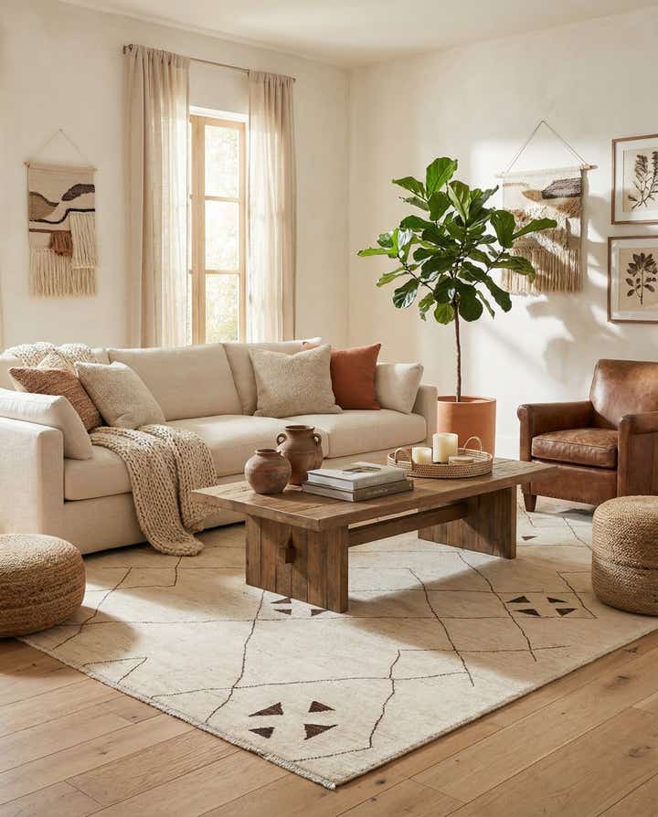 8' x 11' 5 Hand Knotted Moroccan Wool Rug