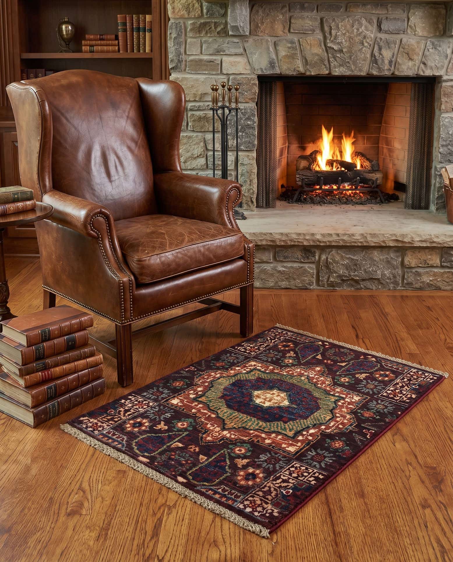 60cm x 90cm Hand Knotted Mamluk Ziegler Rug