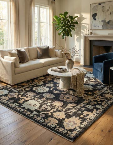 7' 10 x 9' 9 Hand Knotted Oushak Wool Rug