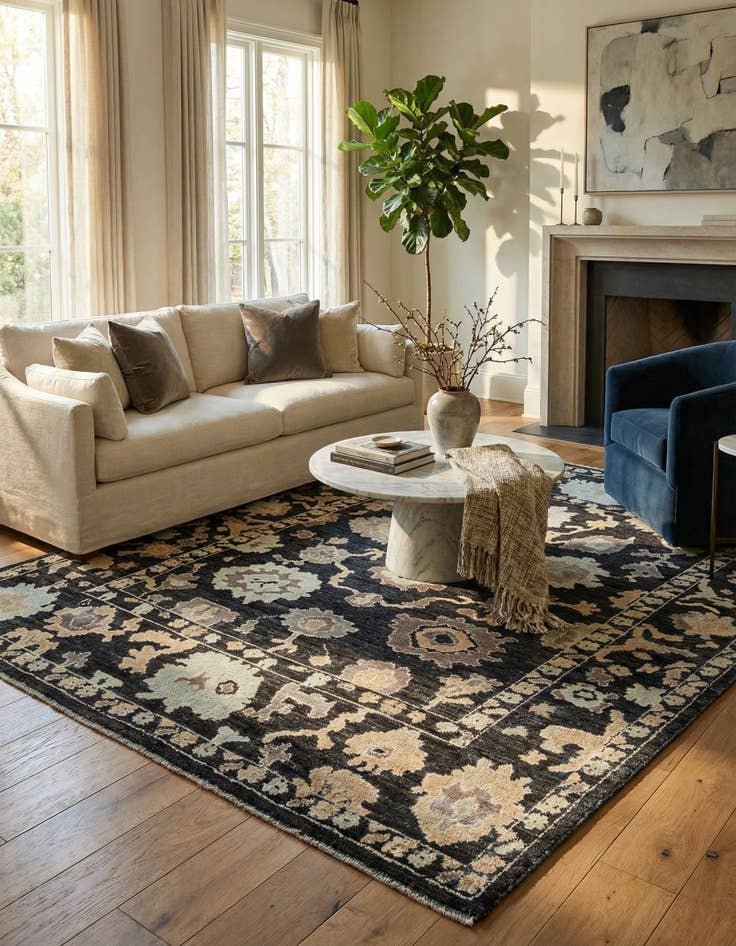 Detail image of 7' 10 x 9' 9  Hand Knotted Oushak Wool Rug