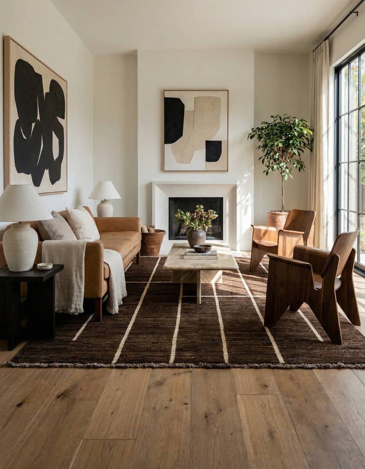 Detail image of  5' x 6' 6  Hand Knotted Moroccan Wool Rug