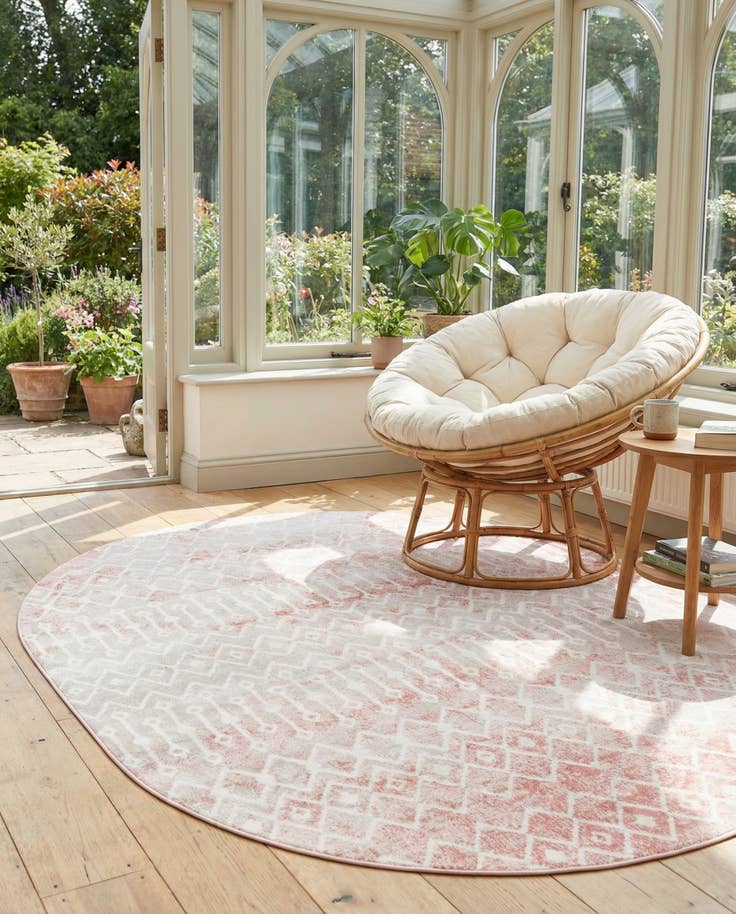 Detail image of 8' x 10' Bohemian Trellis Oval Rug