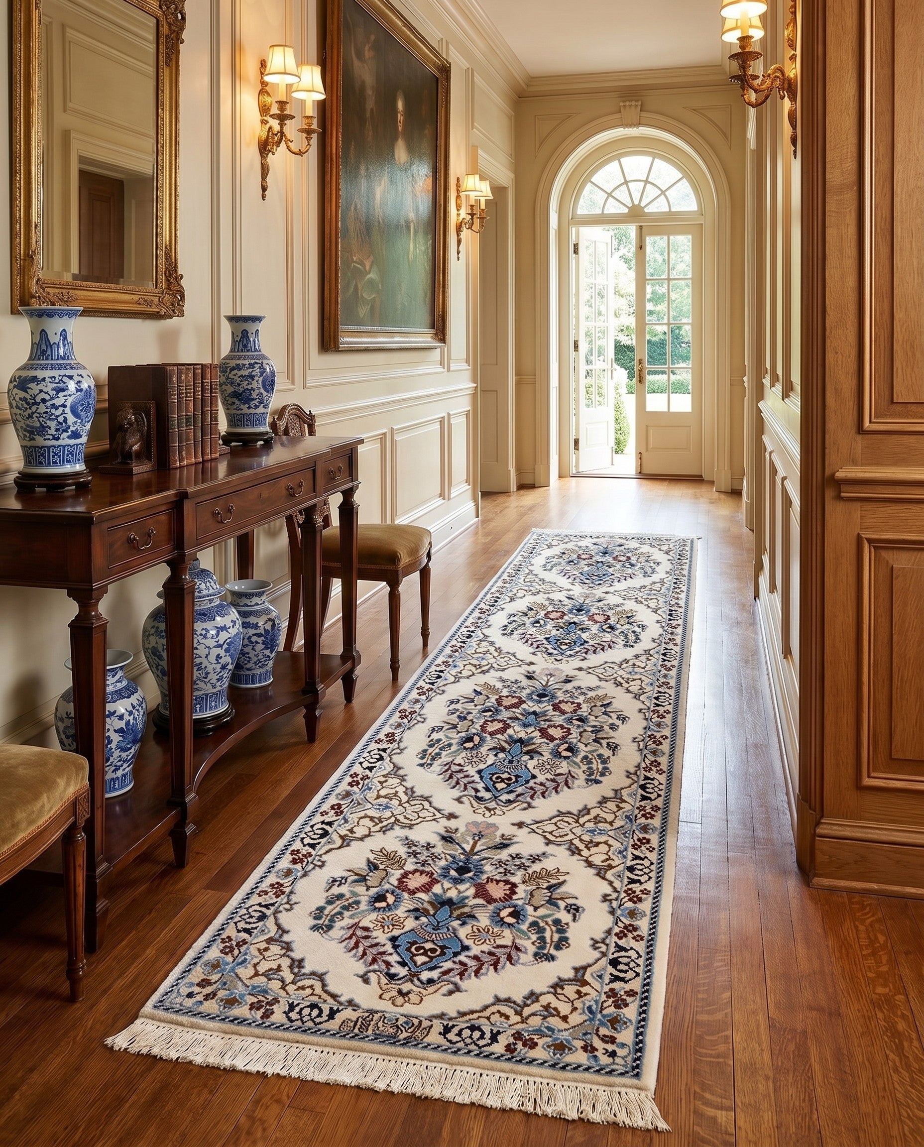 1' 7 x 6' 7 Hand Knotted Nain Rug