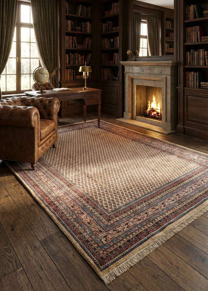 7' 5 x 10' 8 Hand Knotted Mir Wool Rug