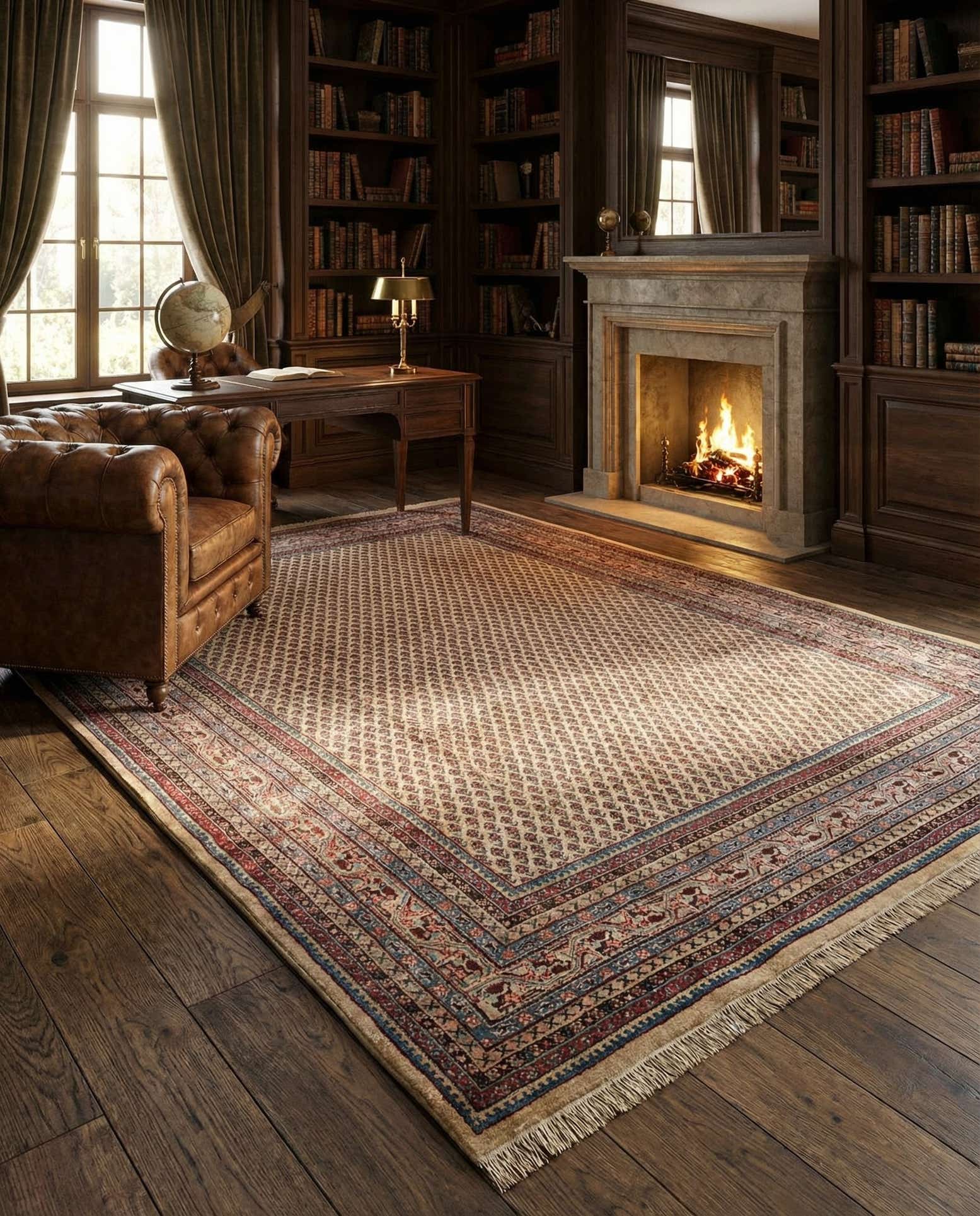 7' 5 x 10' 8 Hand Knotted Mir Wool Rug