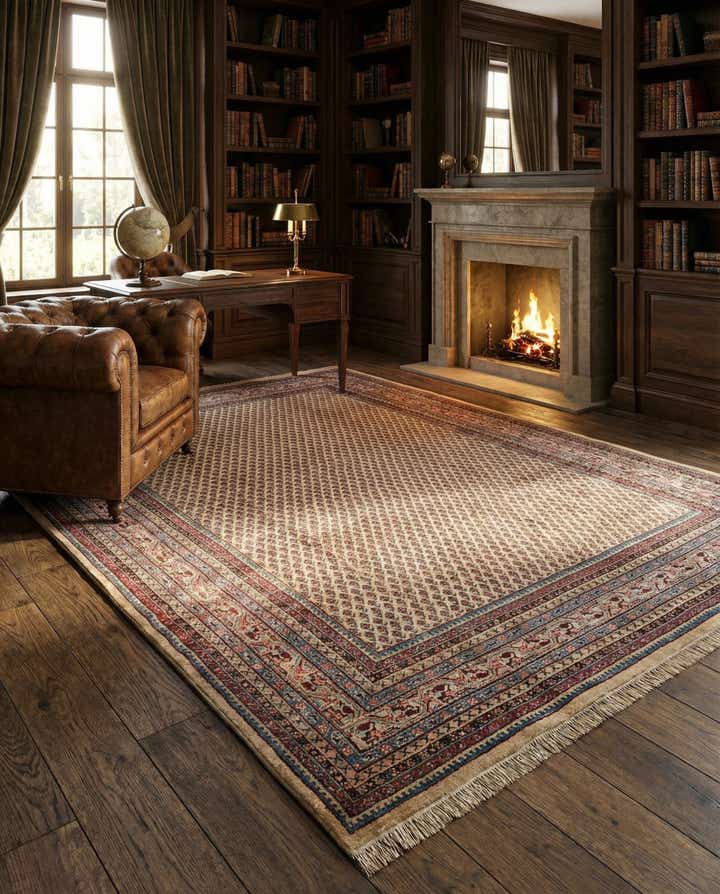 7' 5 x 10' 8 Hand Knotted Mir Wool Rug