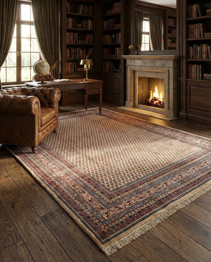 Detail image of 7' 5 x 10' 8 Hand Knotted Mir Wool Rug