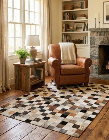 4' 1 x 5' 11 Cowhide - Patchwork Rug