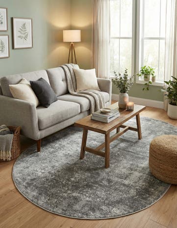 Gray Oregon Oval Rug