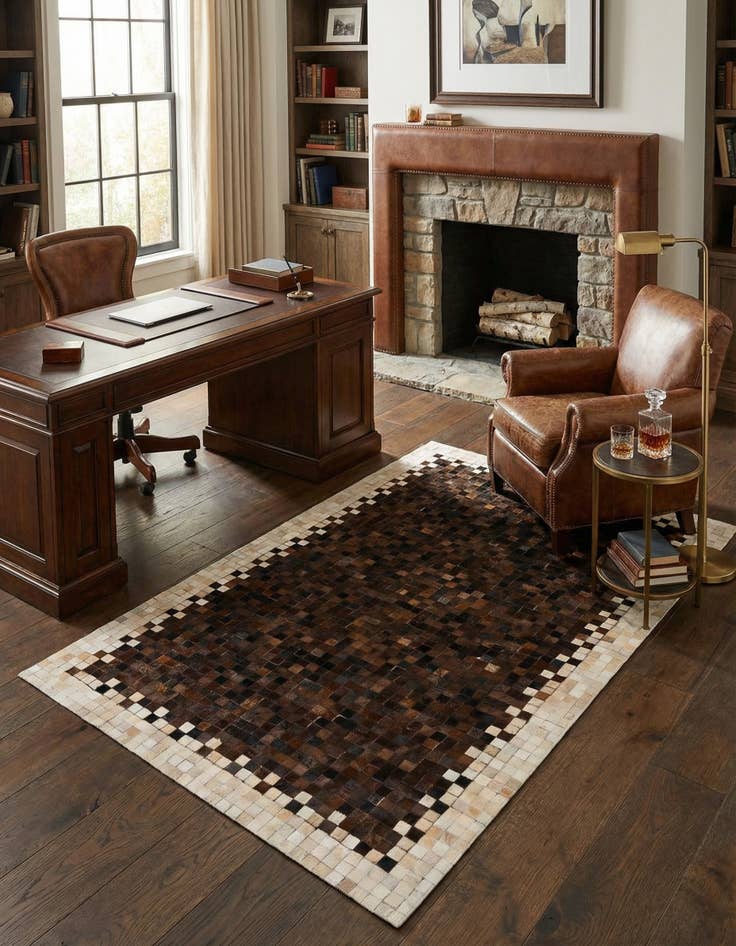 Detail image of 5' x 7' 11 Cowhide Stocks Rug