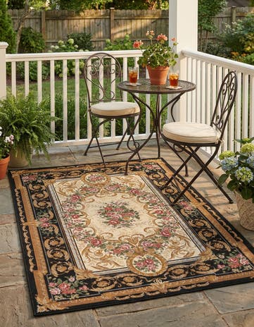 4' x 6' Easy-Clean Traditional Indoor / Outdoor Rug