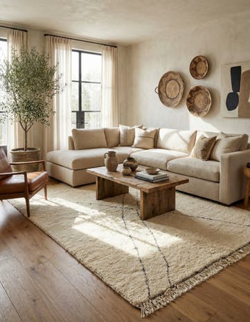 5' 4 x 8' 4 Hand Knotted Moroccan Wool Rug