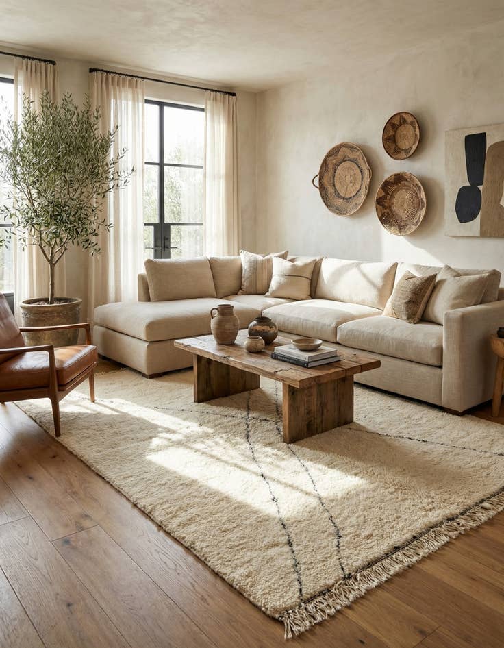 Detail image of 5' 4 x 8' 4  Hand Knotted Moroccan Wool Rug