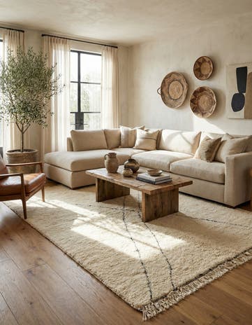 5' 4 x 8' 4 Hand Knotted Moroccan Wool Rug