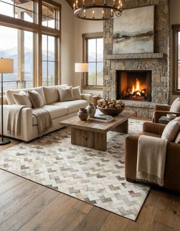 6' x 8' 11 Cowhide Stocks Rug