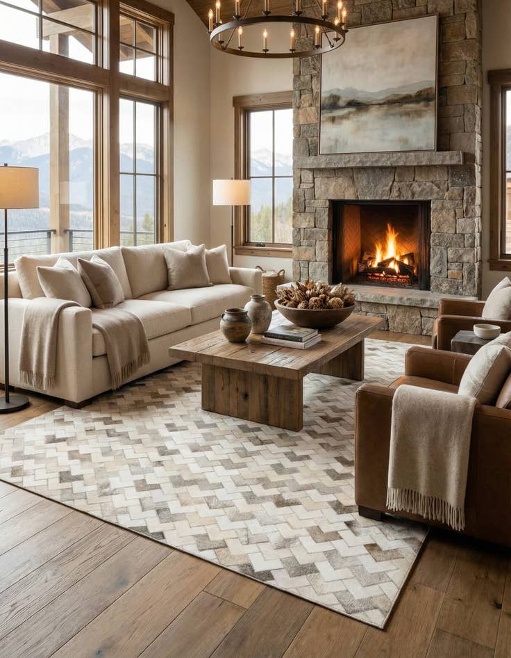 Detail image of 6' x 8' 11 Cowhide Stocks Rug