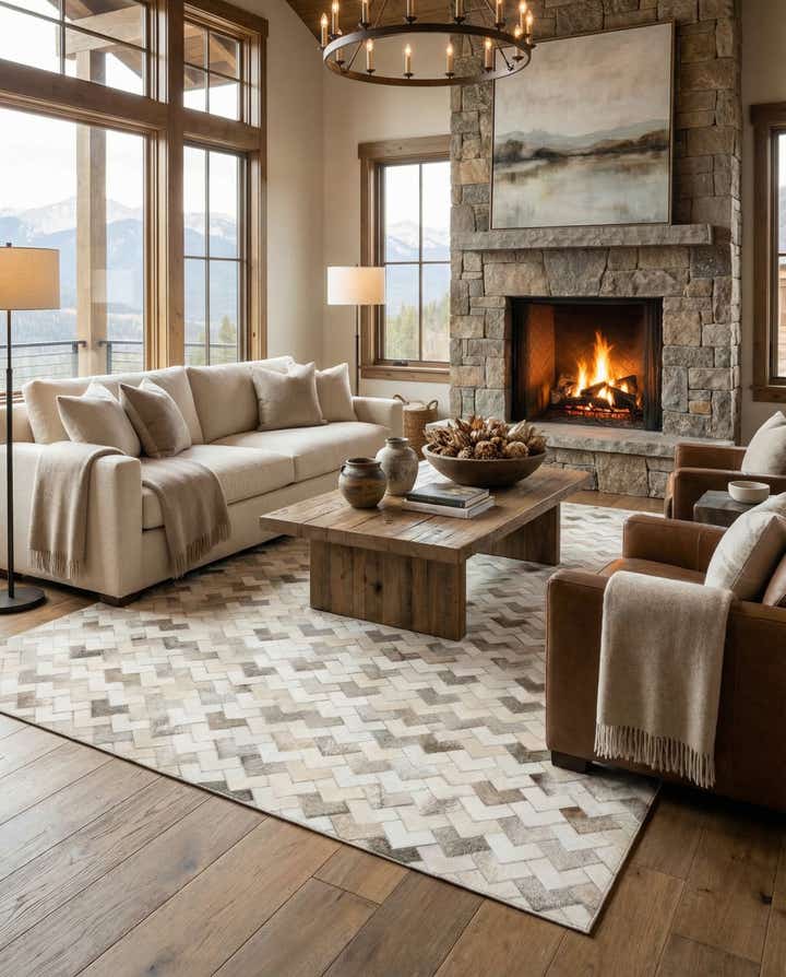 6' x 8' 11 Cowhide Stocks Rug