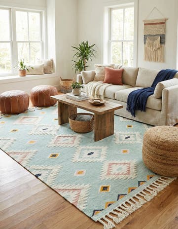 9' x 12' 2 Hand Woven Arizona Wool Rug
