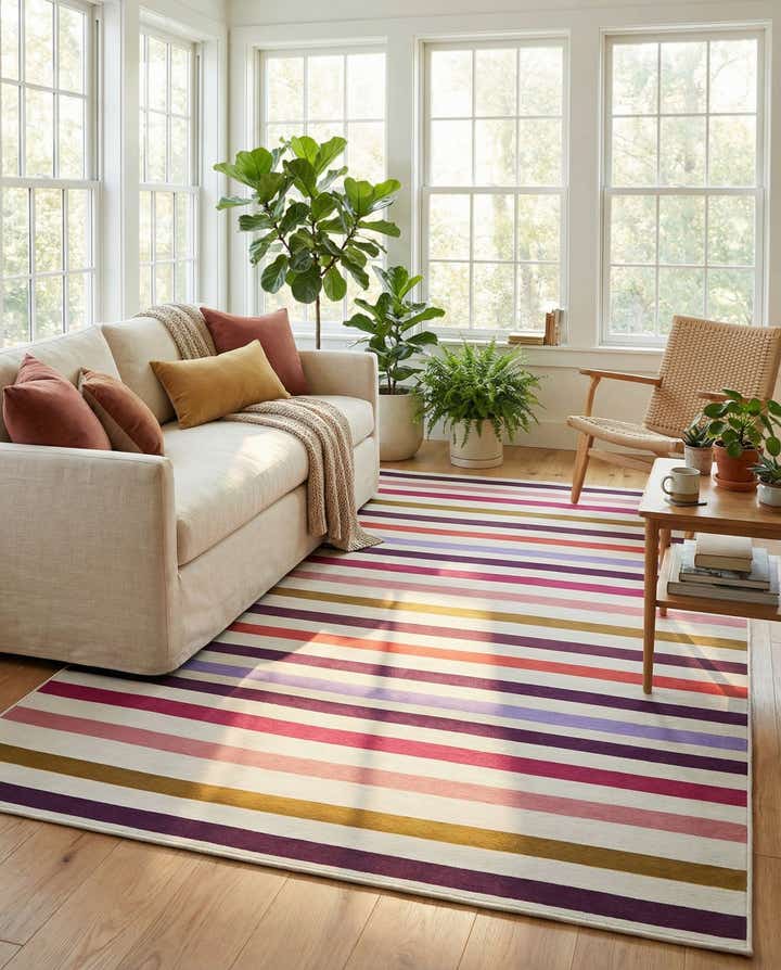 6' x 9' Easy-Clean Ribbon Indoor / Outdoor Rug