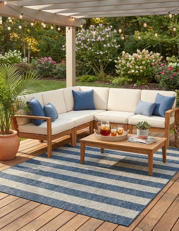 7' x 10' Easy-Clean Ribbon Indoor / Outdoor Rug