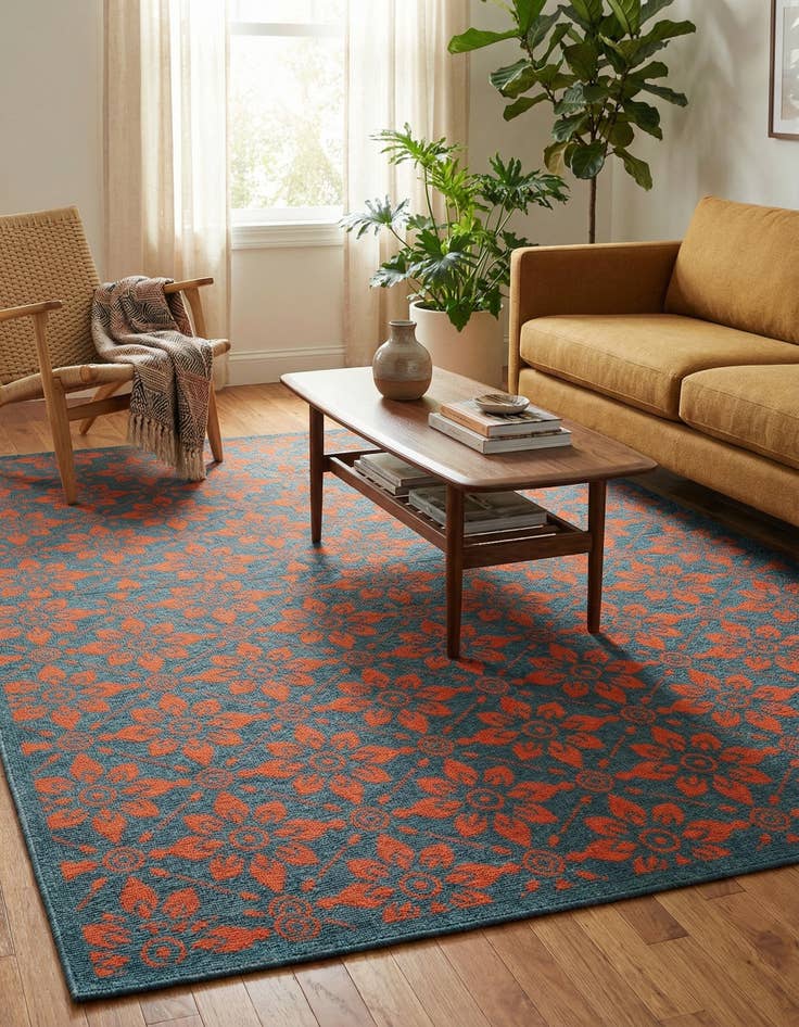 Detail image of 5' x 8'  Washable Trellis Indoor / Outdoor Rug