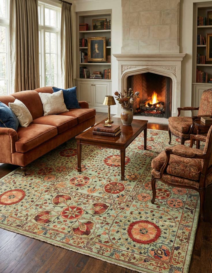 Detail image of 6' 7 x 8' 10  Hand Knotted Ariana Ziegler Oriental Rug