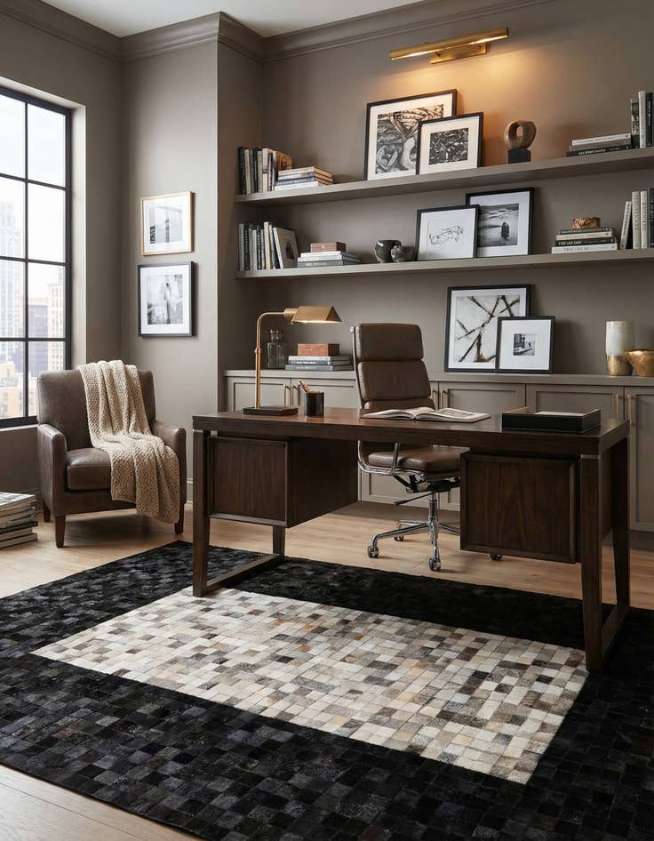 Detail image of  5' x 7' 11 Cowhide - Patchwork Rug