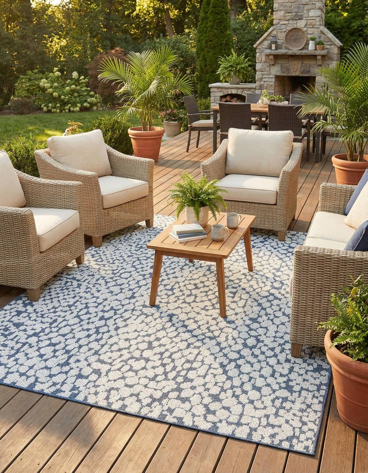 Detail image of 7' 10 x 10'  Washable Safari Indoor / Outdoor Rug