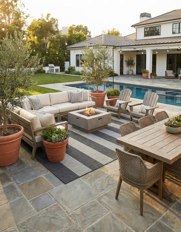 12' x 12' Easy-Clean Ribbon Indoor / Outdoor Square Rug