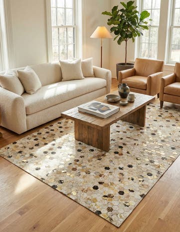 5' x 8' Cowhide Leather Rug
