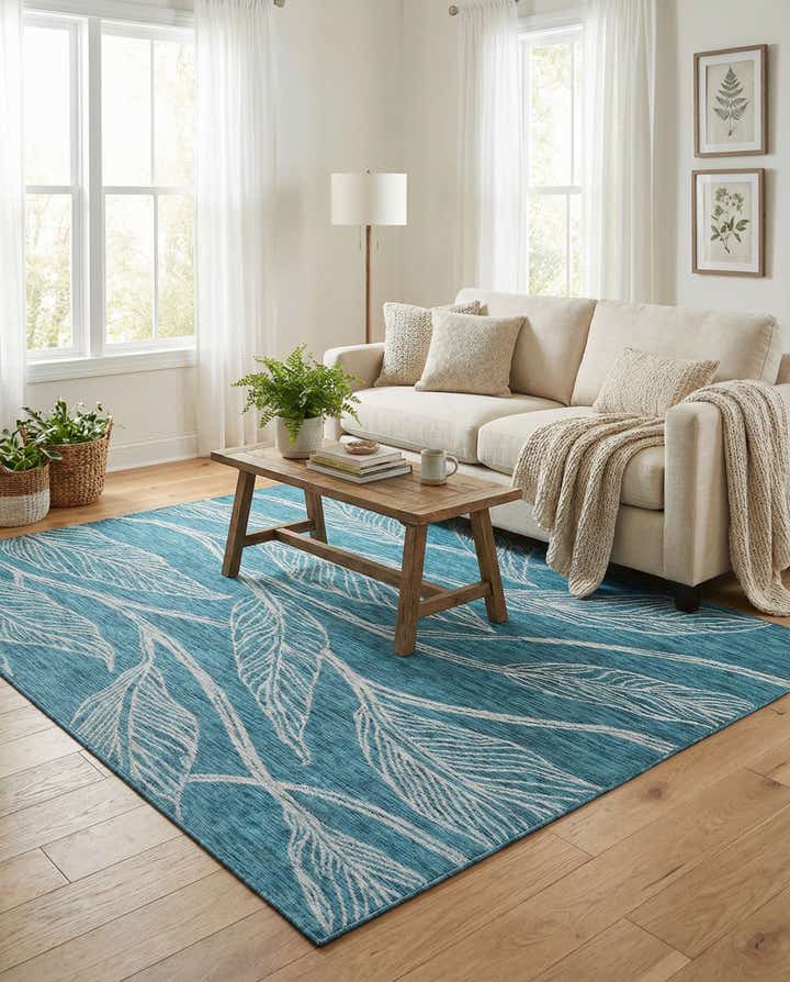 7' 10 x 11' Easy-Clean Botanical Indoor / Outdoor Rug