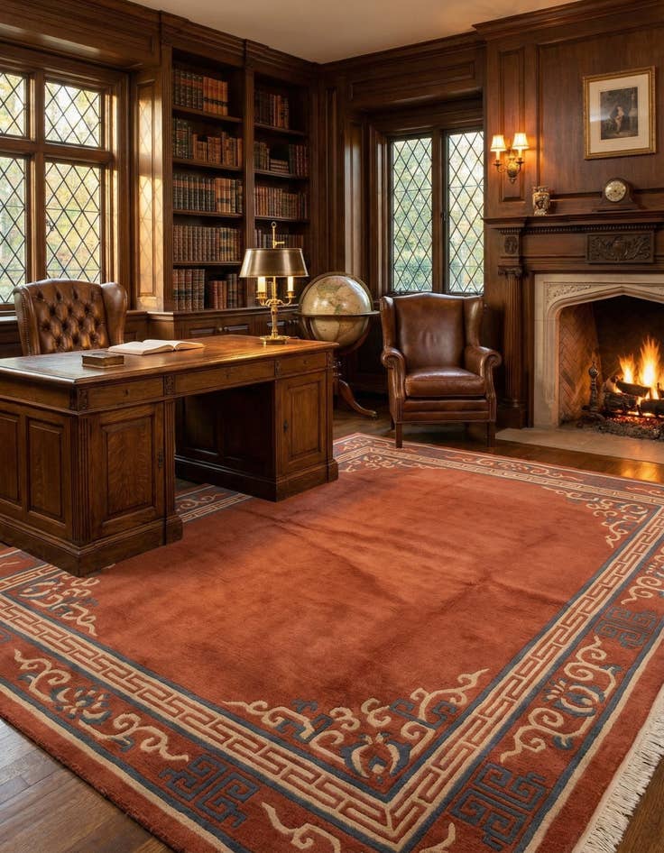 Detail image of 6' 6 x 8' 6  Hand Knotted Tibet Wool Rug