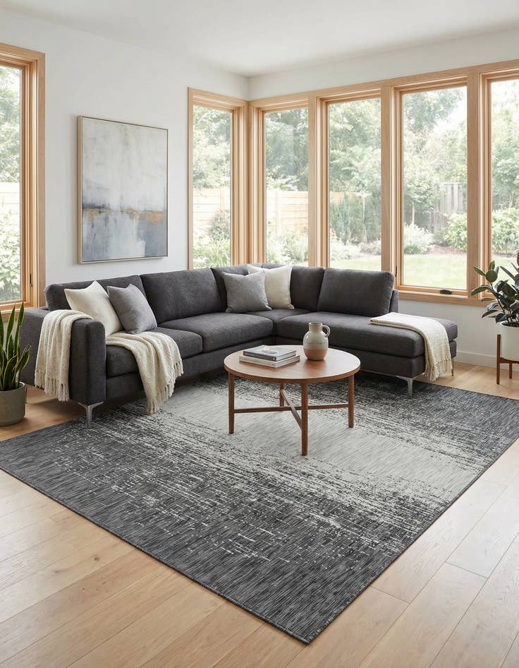 Detail image of 9' x 12'  Washable Modern Indoor / Outdoor Rug