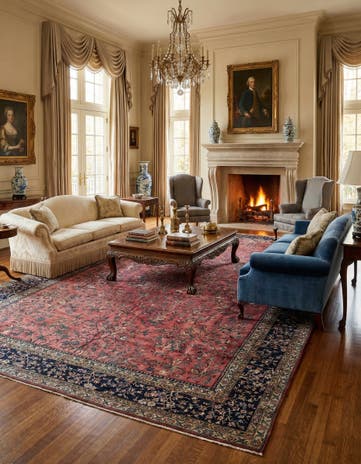 16' 7 x 26' 7 Hand Knotted Sarough Persian Wool Rug