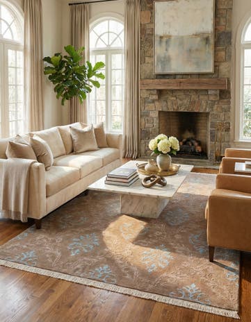 5' 7 x 7' 9 Hand Knotted Darya Wool Rug
