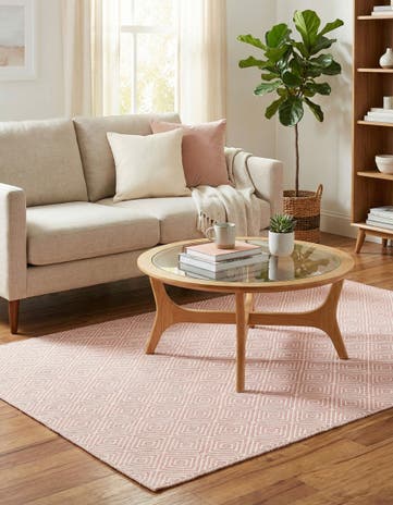 4' 1 x 6' 1 Hand Woven Geo Trellis Flatweave Rug