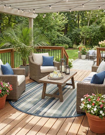 6' x 6' Easy-Clean Baja Indoor / Outdoor Round Rug